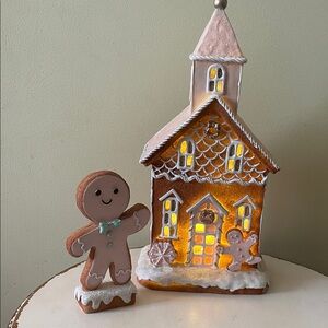 Christmas Gingerbread House and Man Holiday Decor